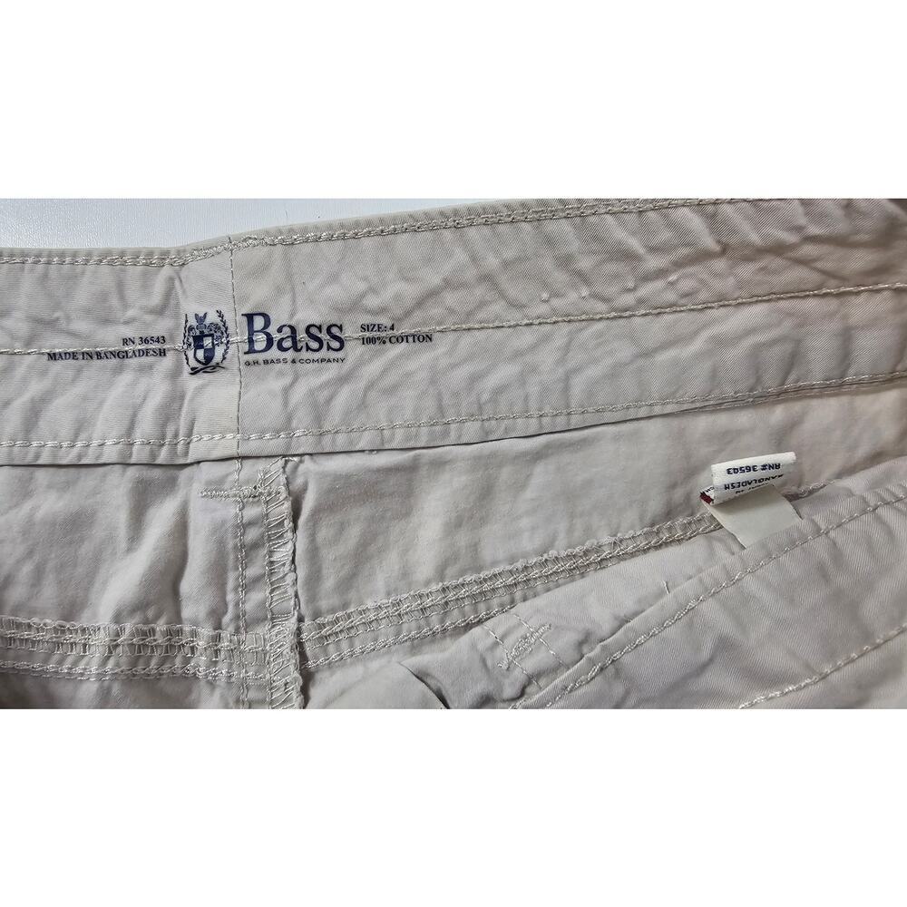 Bass sz 4 packable lightweight brown chino cotton shorts beige tan EUC casual - Picture 5 of 6